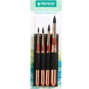 Princeton Neptune Professional Travel Brush Set for Watercolors - 4pc