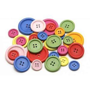Hygloss Bright Wooden Buttons Asst Sizes (50 count)