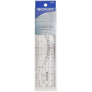 Westcott Protractor Ruler 6" - 20ths/40ths