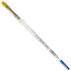 Royal Langnickel Soft-Grip Gold Taklon Brush - Short Handle, Filbert #8