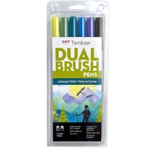 Tombow Dual Brush Pen Set - Landscape 6pk  56235