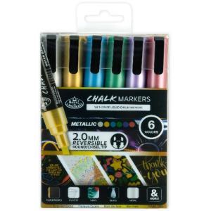 Royal Langnickel Chalk Marker Set - 6ct 2mm Tips Metallics MARK-2803