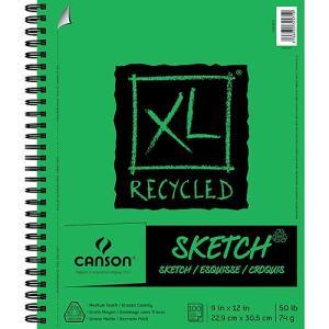 Canson XL Recycled Sketch Pad 9" x 12" - (100 Sheets, 50lb) Wire Bound