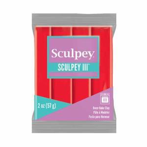 Sculpey III Oven-Bake Clay (2oz bar) - Red Hot Red