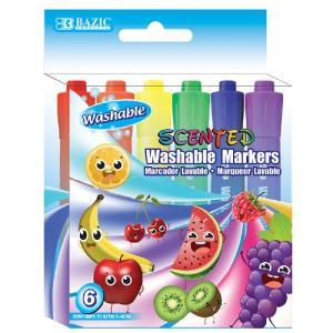 Bazic Assorted Washable Scented Markers (6/Pack)