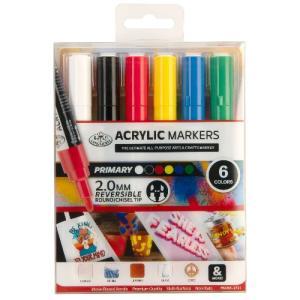 Royal Langnickel Acrylic Paint Marker Set - 6ct 2mm Primary Collection  MARK-2721