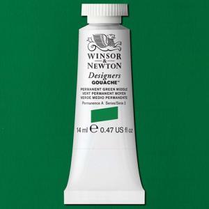 Winsor & Newton Designers Gouache  (0.47oz/14mL) Permanent Green Middle