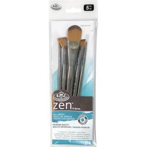 Royal Langnickel Zen Brush for All Media Variety Set - (5 Pack) Short Handle, Oval Wash 2