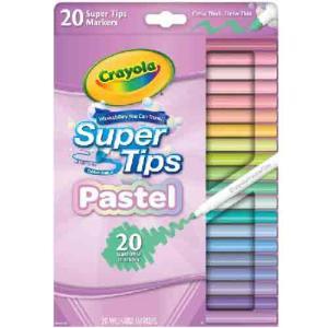 Crayola Washable Super Tips Markers - (20 Pack) Pastel Colors 58-7516