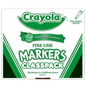 Crayola Washable Fine Tip Marker Classpack - (200 Pieces) 10 Colors