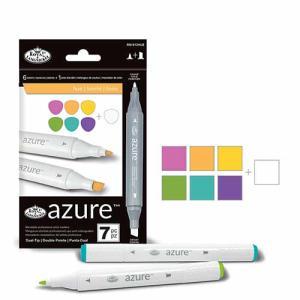 Royal Langnickel Azure Dual-Tip Alcohol Marker Set - 7pc Hues