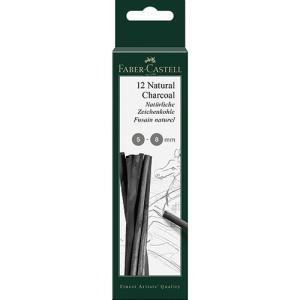Faber Castell Natural Willow Charcoal Sticks- 12ct (5-8mm)