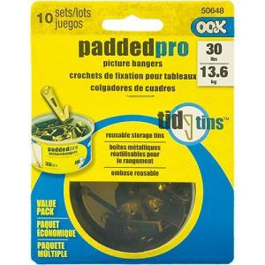 Ook Padded-Pro Professional Picture Hangers & Tin - (10 Sets) 30lbs