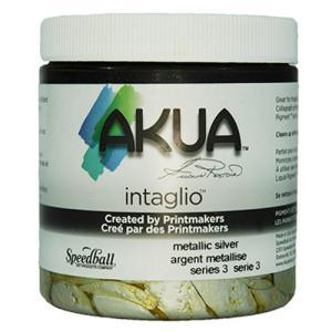 Speedball Akua Intaglio Printmaking Ink - (8oz/237ml) Metallic Silver