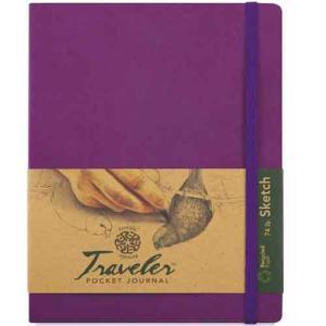 Pentalic Traveler Pocket Journal 3" x 4" - (160 Pages, 74lb) Sketch, Purple