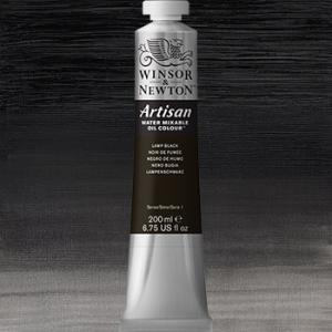 Winsor & Newton Artisan Water Mixable Oil Colour Paint - (6.75oz/200ml) Lamp Black