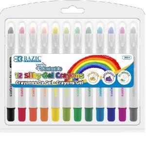 Bazic Washable Silky Gel Crayons 12ct