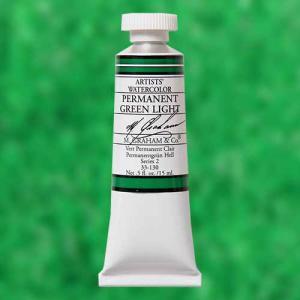 M. Graham & Co. Watercolor Paint – (0.5oz/15ml) Permanent Green Light