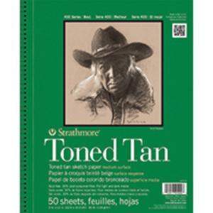 Strathmore 400 Series Toned Tan Sketch Paper (412) 9" x 12" - (50 Sheets, 80lb) Wire Bound