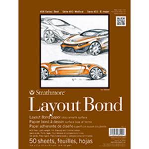 Strathmore 400 Series Layout Bond Paper ( 411 ) 14" x 17" - (50 sheets, 16lb) Tape Bound