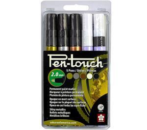 Sakura Pen-Touch Medium Set Metallic Paint Markers- 5pc Set 42591