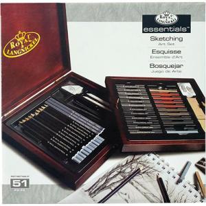 Royal Langnickel Essentials Premier Wooden Sketching Art Box Set - (51 Pieces) RSET-SKET1600