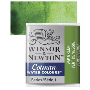 Winsor & Newton Cotman Half Pan Watercolor - Sap Green   0301599