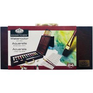Royal Langnickel Premier Brush / Essentials Watercolor Wooden Art Box Set - 24Pc  RSET-WAT2020