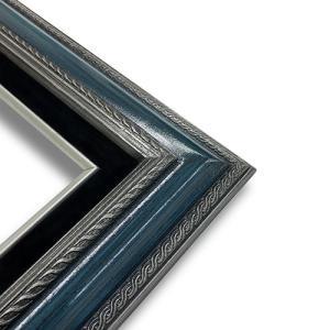 Econo Frame Tuscan Silver Blue with Black Velvet Liner - 15" x 30"