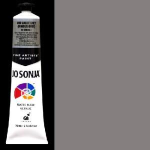 Chroma's Jo Sonja Fine Artists' Acrylic Paint - (2.5oz/75ml) Mid Value Grey (Nimbus Grey) 024