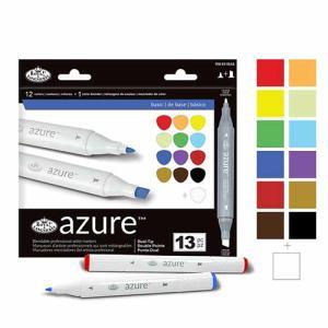 Royal Langnickel Azure Dual-Tip Alcohol Marker Set - 13pc Basic