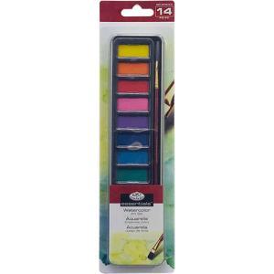 Royal Langnickel Essentials Tin Box Mini Watercolor Pans Art Set - (14 Pieces)  RSET-ART2610