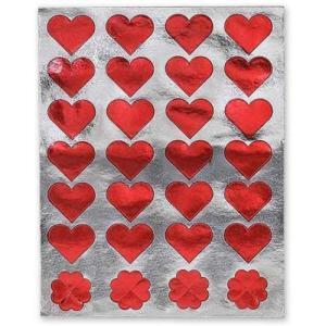 Hygloss Red Heart Foil Stickers (20 sheets)